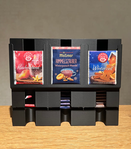Tee Organizer mit 3 Fächern – übersichtliche Tee Aufbewahrung