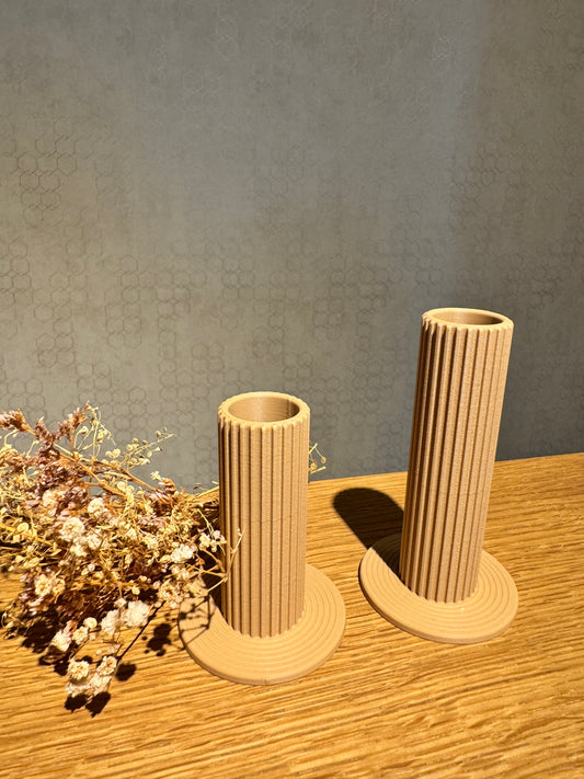 Kerzenständer Set geriffelt – Moderne stilvolle Tischdekoration